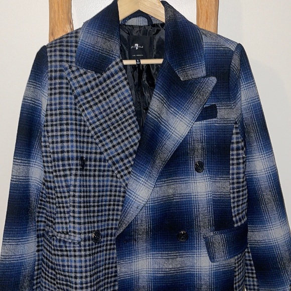 7 For All Mankind Jackets & Blazers - 7 For All Mankind Plaid Peacoat